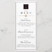 エレガント白黒と金ゴールドストライプのメ結婚ニュー メニュー (正面)