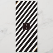 エレガント白黒と金ゴールドストライプのメ結婚ニュー メニュー (裏面)