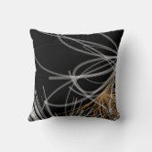 エレガント白黒と金ゴールド抽象デザイン クッション (裏面)