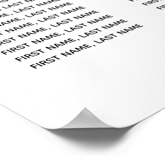 エレガント白黒と金ゴールド結婚の座席表 ポスター (角)