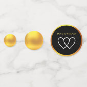 エレガント白黒と金ゴールド コンフェッティ (裏面)