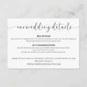 エレガント白黒のスクリプ結婚ト詳細 エンクロージャーカード (正面)