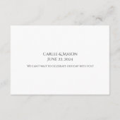 エレガント白黒のスクリプ結婚ト詳細 エンクロージャーカード (裏面)