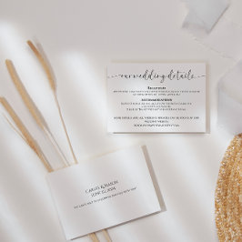 エレガント白黒のスクリプ結婚ト詳細 エンクロージャーカード