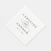 エレガント白黒のスクリプ結婚ト スタンダードランチョンナプキン (角)