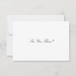 エレガント白黒のスクリプ結婚ト 出欠カード