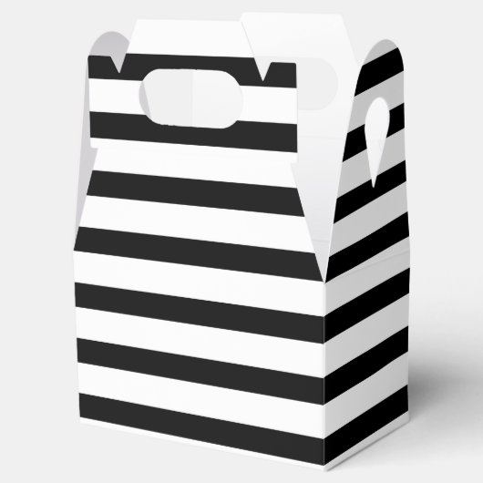 エレガント白黒のストライプのお願い フェイバーボックス (オープン)