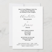 エレガント白黒の写真のスクリプ結婚ト 招待状 (正面)