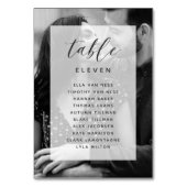 エレガント白黒の写真結婚シーティングチャート テーブルナンバー (正面)