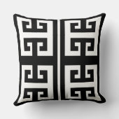 エレガント白黒の幾何学的パターン クッション (裏面)