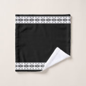 エレガント白黒の幾何学的パターン バスタオルセット (ウォッシュタオル)