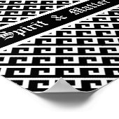 エレガント白黒の幾何学的パターン ポスター (角)