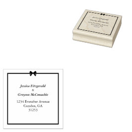 エレガント白黒の弓とフレ結婚ーム ラバースタンプ