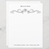 エレガント白黒の文具パーソナライズされた (正面/裏面)