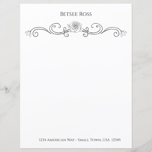 エレガント白黒の文具パーソナライズされた (正面)