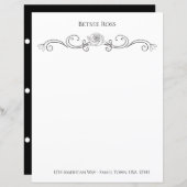 エレガント白黒の文具パーソナライズされた (正面/裏面)