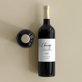 エレガント白黒の書結婚道 ワインラベル