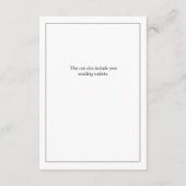 エレガント白黒の書道の結婚詳細 エンクロージャーカード (裏面)