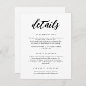 エレガント白黒の書道の結婚詳細 エンクロージャーカード (正面/裏面)