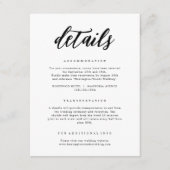 エレガント白黒の書道の結婚詳細 エンクロージャーカード (正面)