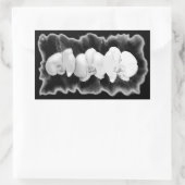 エレガント白黒の水の色の蘭 長方形シール (バッグ)