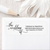 エレガント白黒の結婚差出人住所 ラベル (インサイチュ)