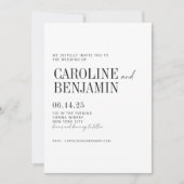 エレガント白黒の背結婚景がすべて1つになる 招待状 (正面)