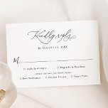 エレガント白黒の食事オプシ結婚ョン 出欠カード<br><div class="desc">このカスタマイズ可能なMeal Options RSVPカード結婚は、Romantic Scriptのコレクションと連携するように設計されており、古典的なセリフとsansフォントを黒で組み合わせた抜群の書道スクリプト文字を備えていまモダンす。一致する項目が使用可能。</div>