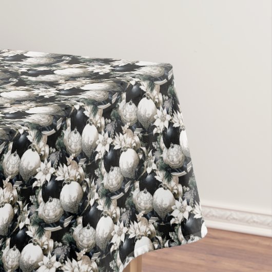 エレガント白黒の飾り模様 テーブルクロス (インサイチュ)