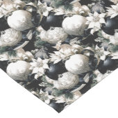 エレガント白黒の飾り模様 ミディアムテーブルランナー (コーナー)