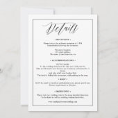 エレガント白黒は全て一つの台本に結婚収める 招待状 (裏面)