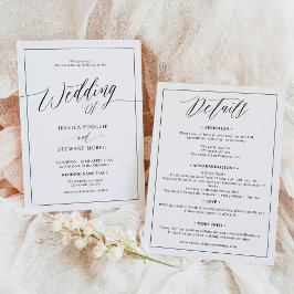 エレガント白黒は全て一つの台本に結婚収める 招待状