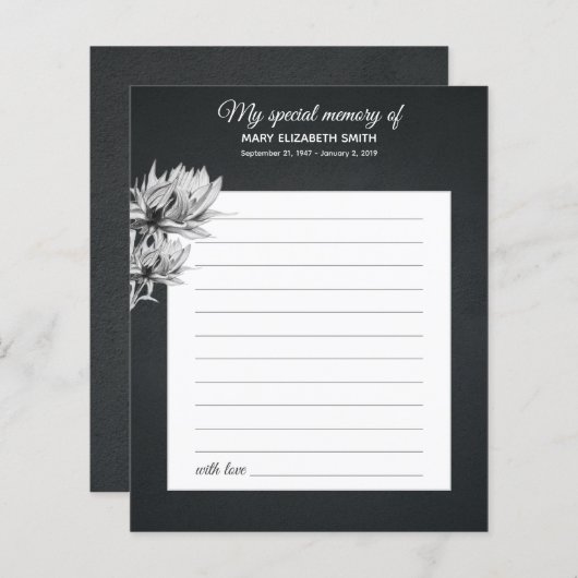 エレガント白黒ひまわり共有記憶葬儀 (正面/裏面)