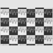 エレガント白黒ぶら下がったオーナメントモダン 薄葉紙 (正面)