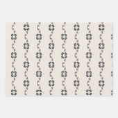 エレガント白黒アールヌーボーヴィンテージフローラ ラッピングペーパーシート (正面2)