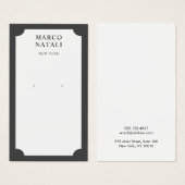 エレガント白黒イヤリング表示カード (正面&裏面)