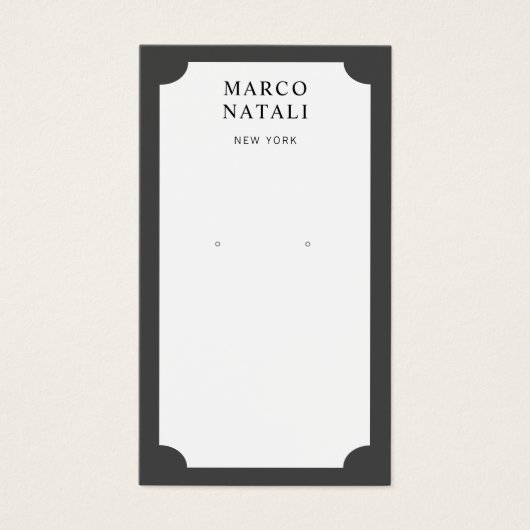 エレガント白黒イヤリング表示カード (正面)