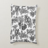 エレガント白黒ウマ素朴ントワール アクセントクッション (裏面(縦))