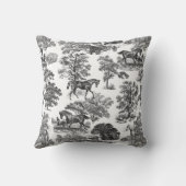 エレガント白黒ウマ素朴ントワール クッション (裏面)