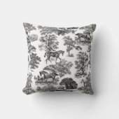 エレガント白黒ウマ素朴ントワール クッション (正面)