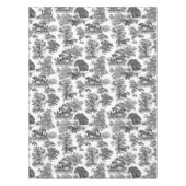 エレガント白黒ウマ素朴ントワール テーブルクロス (正面)