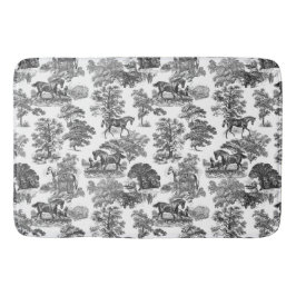 エレガント白黒ウマ素朴ントワール バスマット