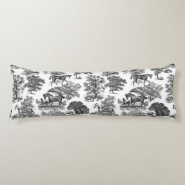 エレガント白黒ウマ素朴ントワール ボディピロー