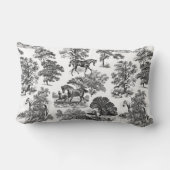 エレガント白黒ウマ素朴ントワール ランバークッション (裏面)