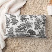 エレガント白黒ウマ素朴ントワール ランバークッション (ブランケット)