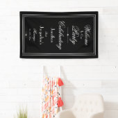 エレガント白黒カスタムウェディングウェルカムバナー 横断幕 (インサイチュ)