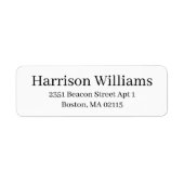 エレガント白黒カスタムセリフのアドモダンレス ラベル (正面)