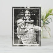 エレガント白黒カスタム写結婚真 招待状 (スタンド正面)