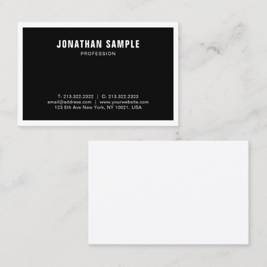 エレガント白黒クモダンリアプロフェッショナル 名刺 (正面/裏面)