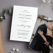 エレガント白黒クラシックカスタム写真結婚の 招待状